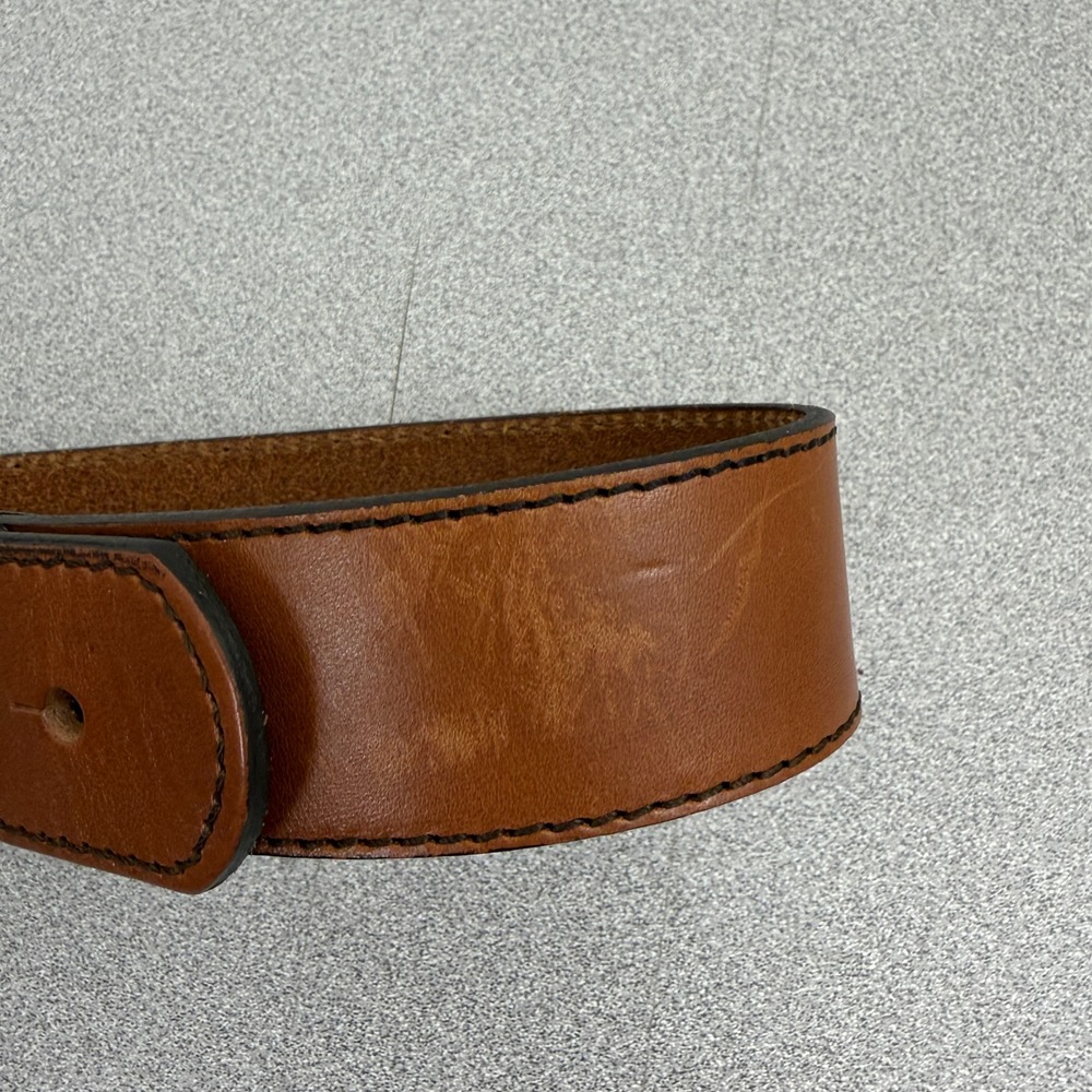 Banana Republic Belt Womens Small Brown Leather Brass Buckle Adjustable Preppy - Picture 2 of 10